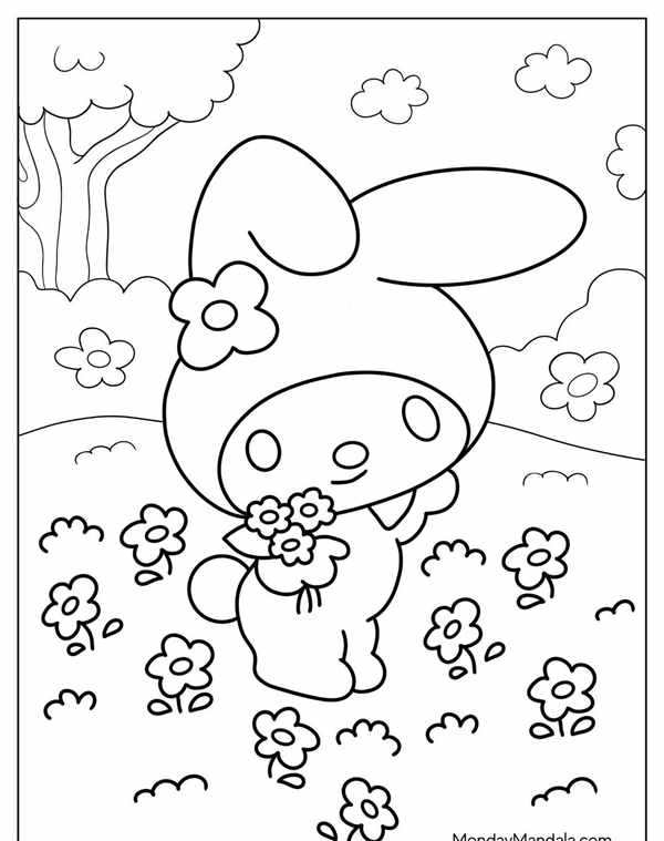 Hello Kitty раскраска Kuromi