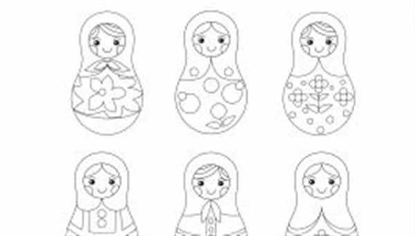 Полхов-Майданская роспись Матрешка раскраска