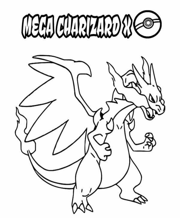 Pokemon Charizard раскраски
