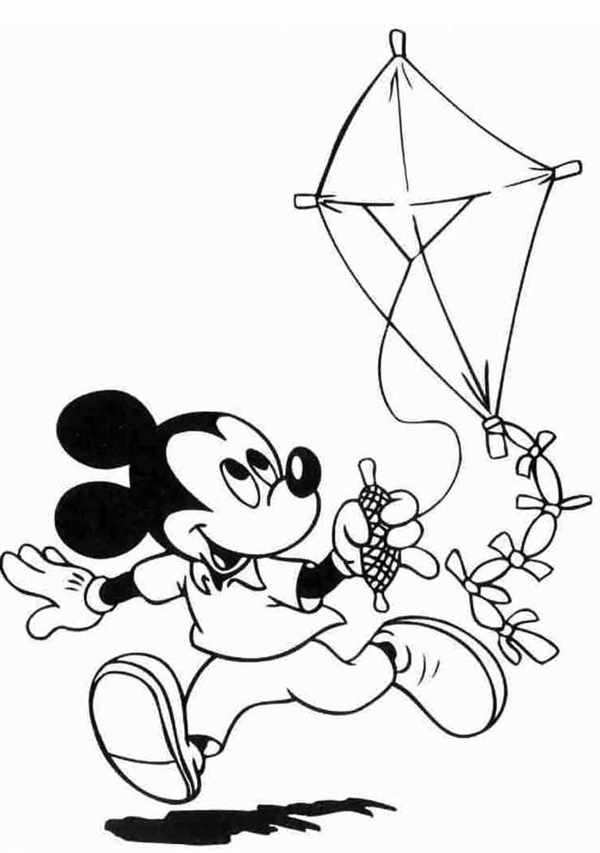 Мickey under an UmbrellaInteractive Раскраска