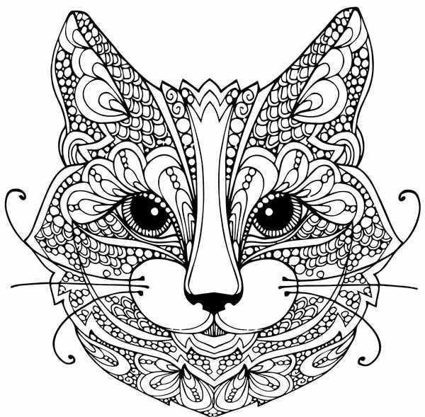 Раскраска антистресс котики
