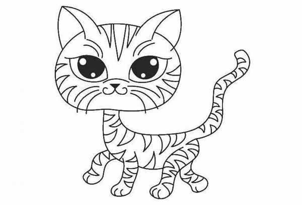 Кошечка раскраска для детей