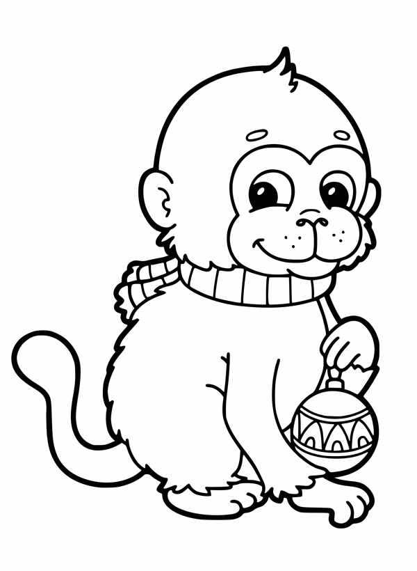 Обезьянка раскраска