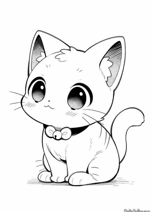 Раскраски аниме кошки