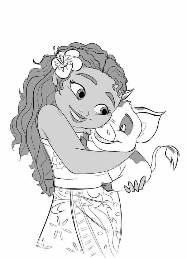 Милая Раскраска по мотивамMoana