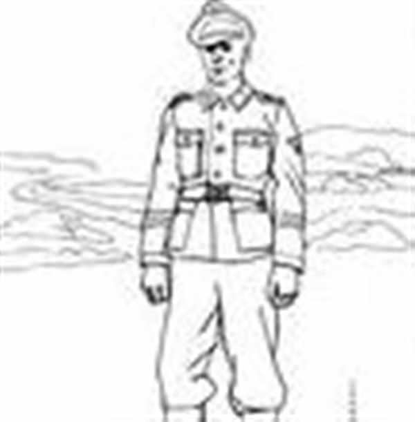 Военнослужащий раскраска для детей