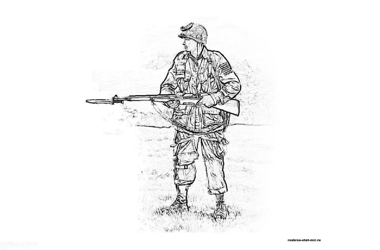 Военная девушка раскраска
