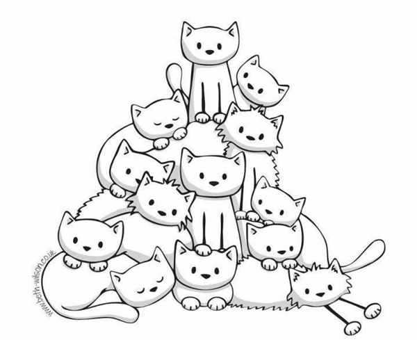 Раскраска. Котики
