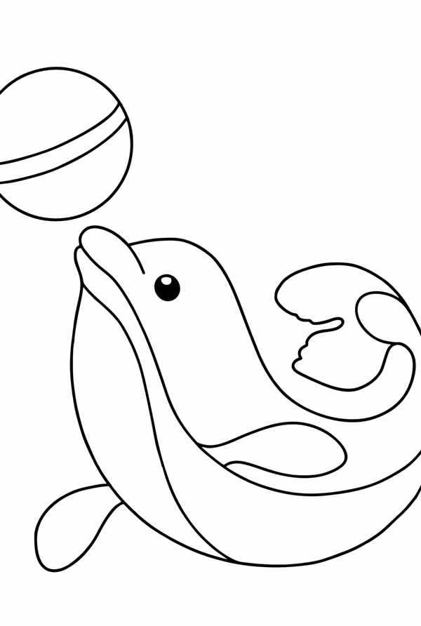 Милый дельфин с мячом веселая раскраска Dolphins Balls Coloring Fun