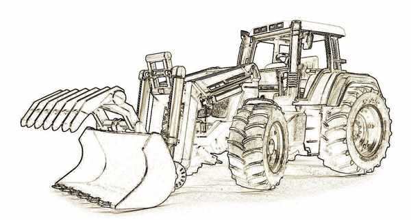 Раскраска трактор John Deere