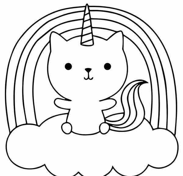 Милый котединорог в красках