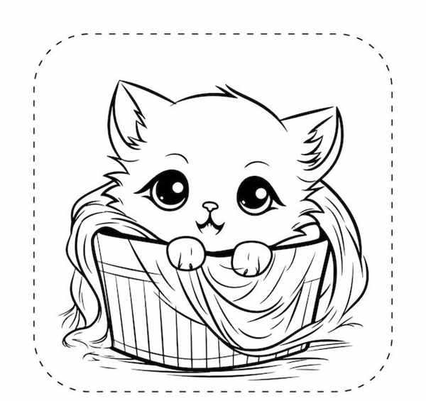 Новогодние котики раскраски для детей
