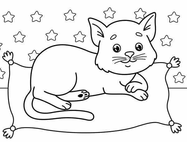 Новогодний кот раскраска