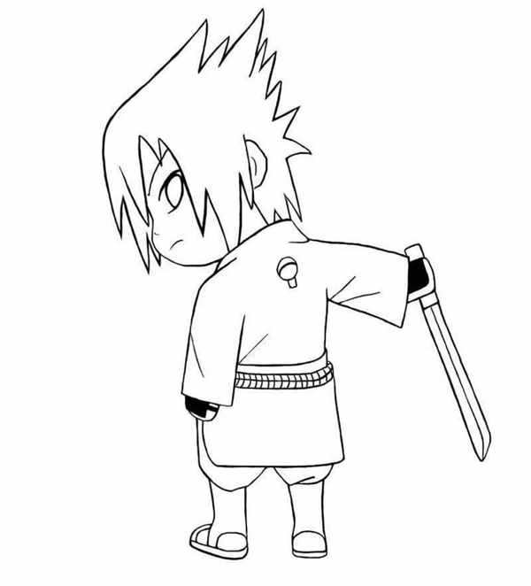 Милый Малыш Naruto Увлекательная Раскраска для Детей