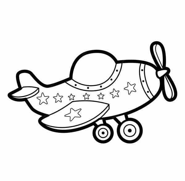 Самолет раскраска для малышей