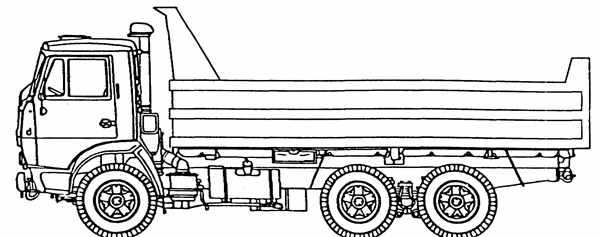 Раскраски КАМАЗ 55111 самосвал