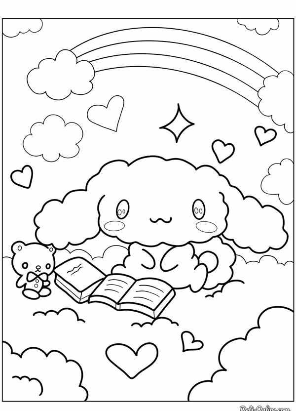 Cinnamoroll раскраска распечатать