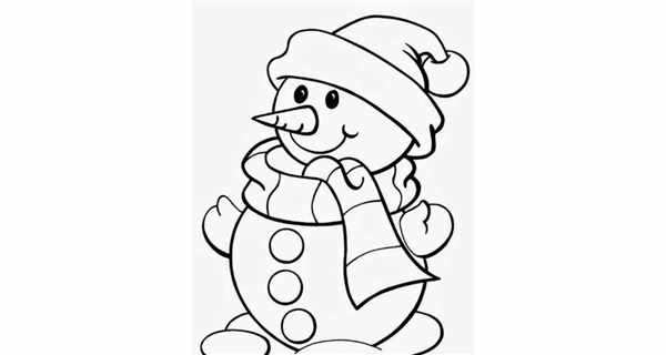 Снеговик раскраска для детей 3-4 лет
