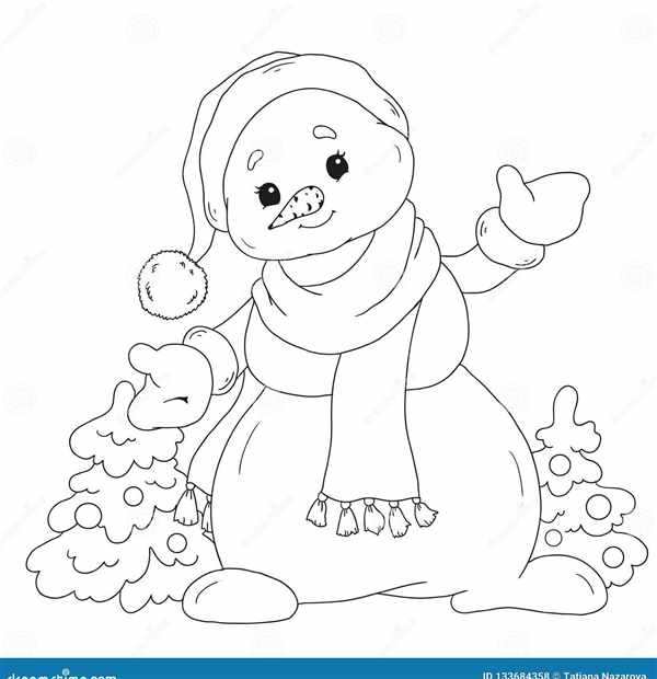 Новогодние раскраски Снеговик