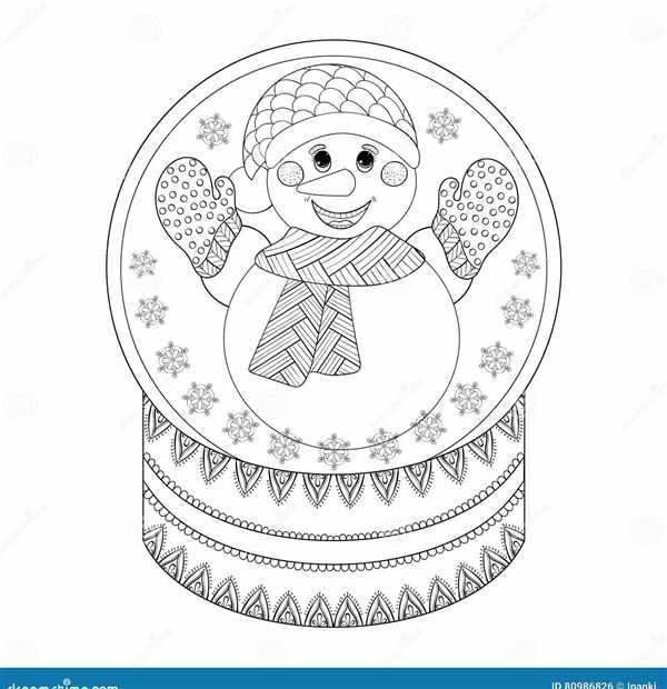 Раскраска Снеговик антистресс для детей
