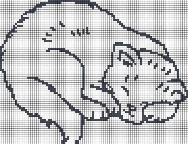 Спящий кот раскраска