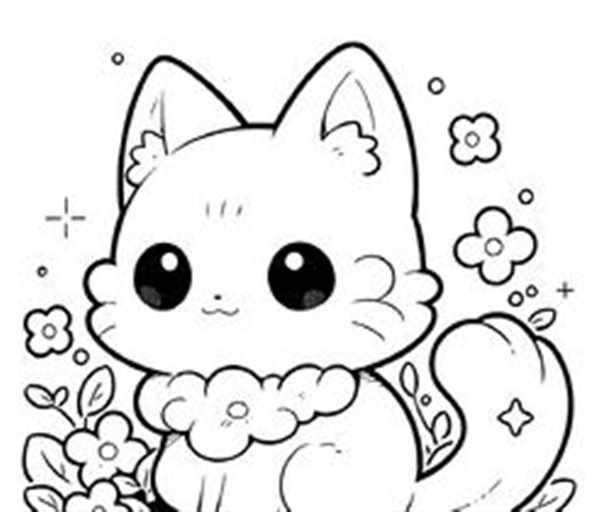 Кошка Русалка раскраска для детей