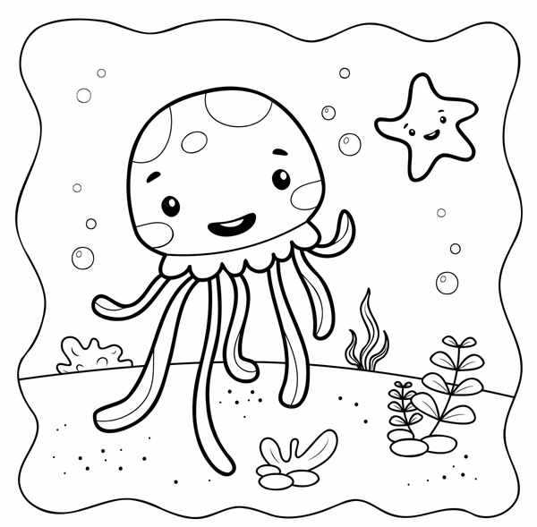 Jellyfish раскраска