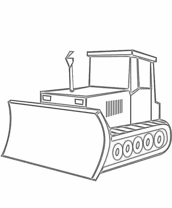 Мощный гусеничный трактор в красках веселая раскраска