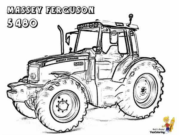 Раскраска трактор John Deere