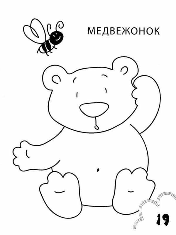 Медведь раскраска для детей