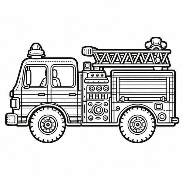 Пожарная машинка раскраска