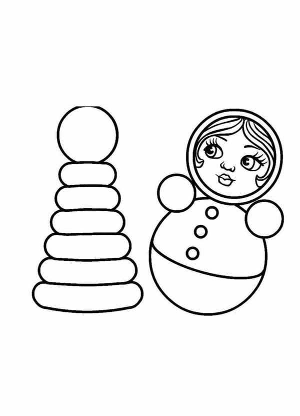 Неваляшка раскраска для детей