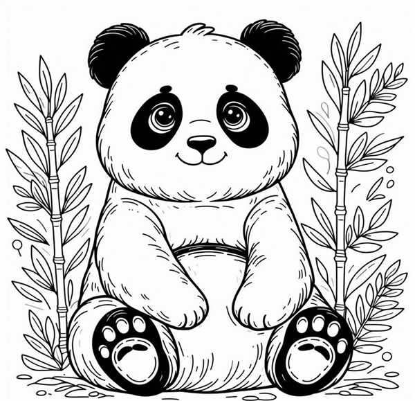 Картинки для раскрашивания Панда
