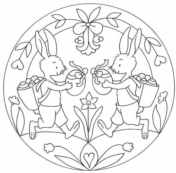 Пасхальные мандалы раскраски