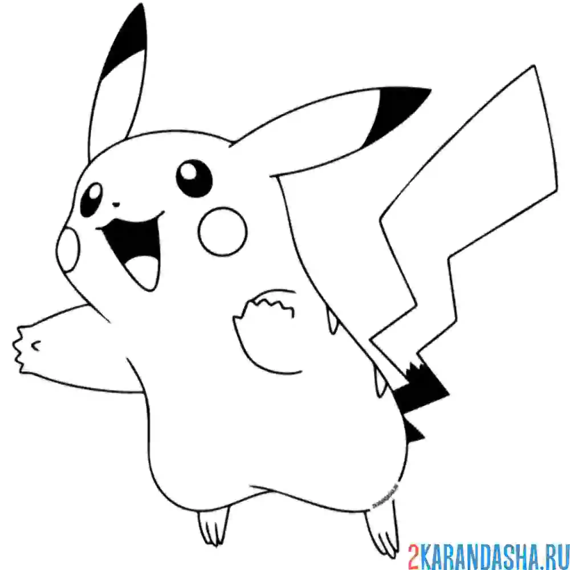 Пикachu в ярких цветах Раскраска с флагом