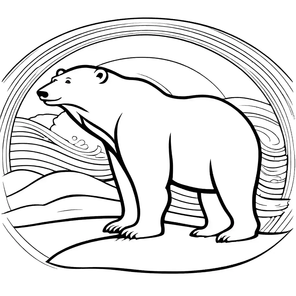 Медведь на лыжах раскраска