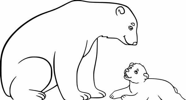 Полярный медведь веселая раскраска