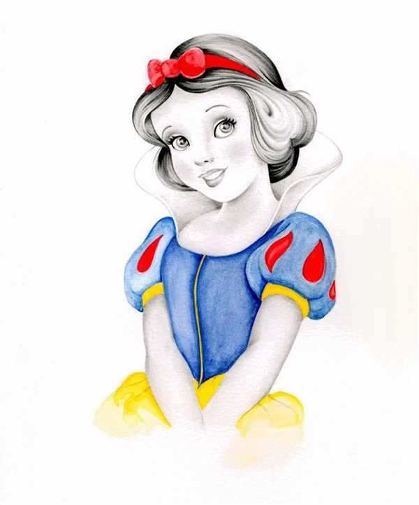 Раскраска принцессы Disney Белоснежка и семь гномов