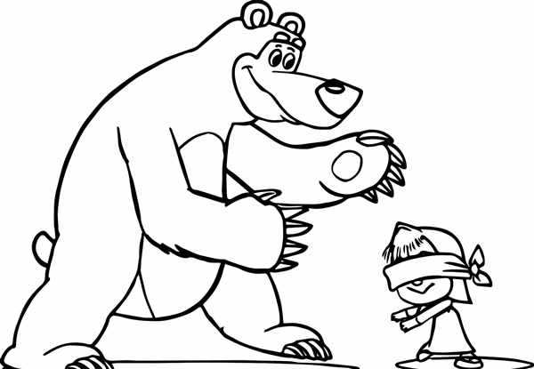 Приятные Памятью Раскраска Маша и Медведь Прощание