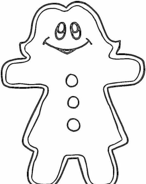 Gingerbread man раскраска для детей