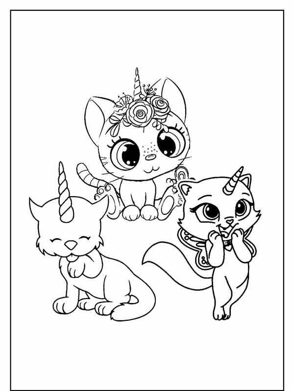 Кошка раскраска для детей