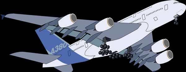 Раскраска самолет Аэробус а380