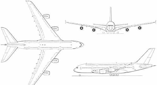 Airbus a380 чертеж