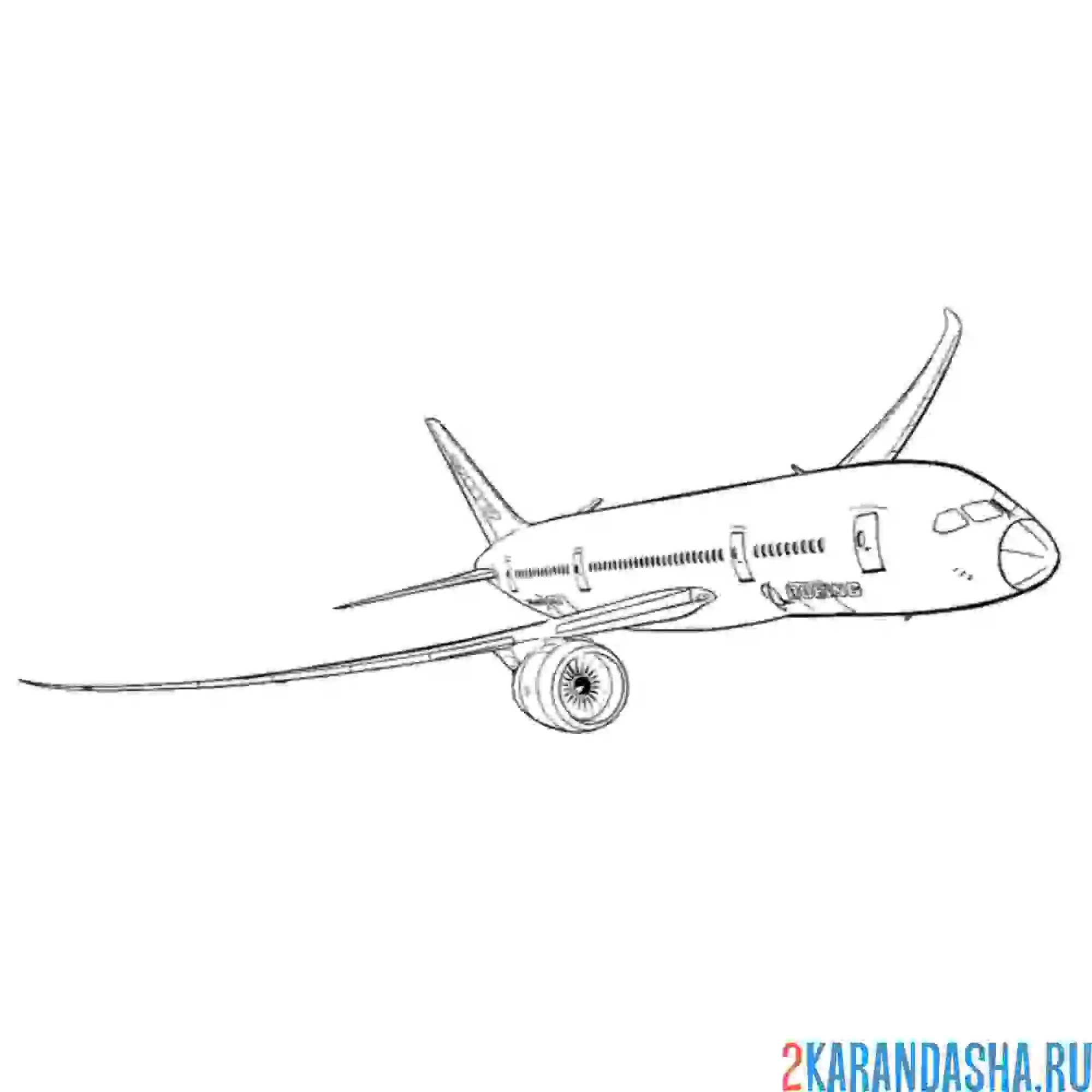Раскраска самолет Боинг 737 800