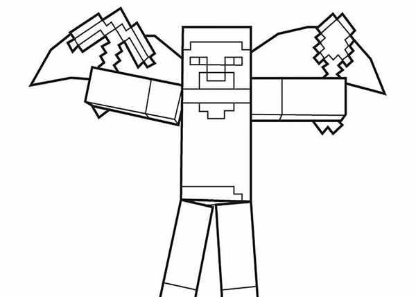 Раскраска Minecraft Стив