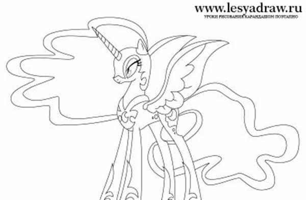 Раскраска my little Pony Лунная пони