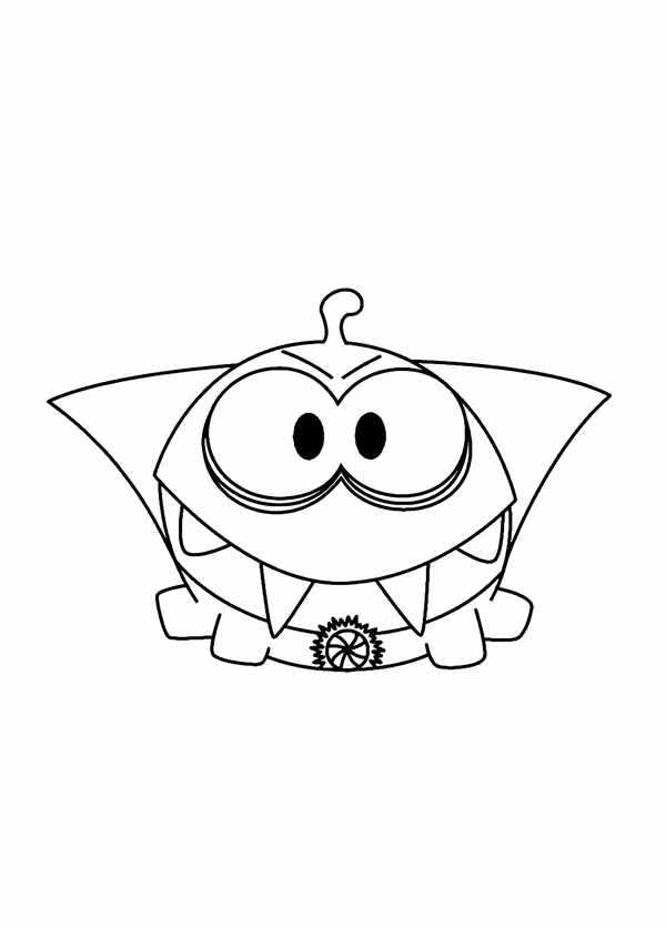 Om nom раскраска