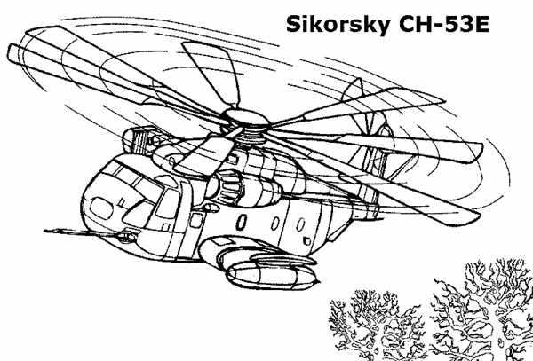 Раскраска Американский Вертолёт