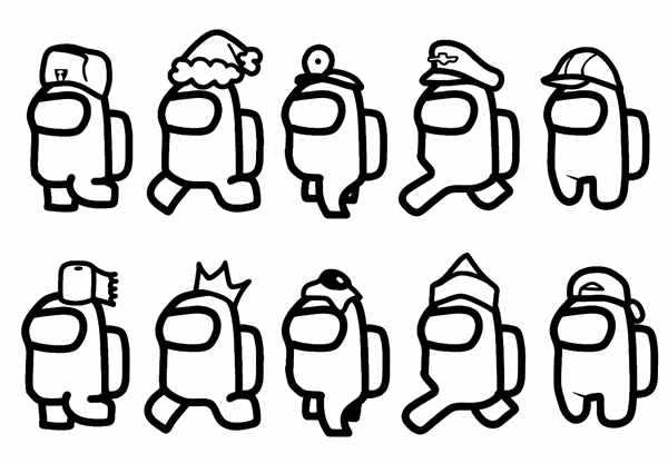 Рисунки among us для срисовки