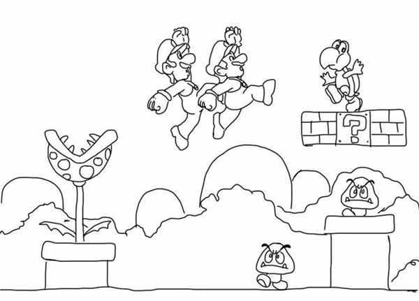 Раскраска Амонг Ас с МARIO Персонаж из Super Mario
